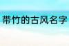 带竹的古风名字 带竹的古风名字精选